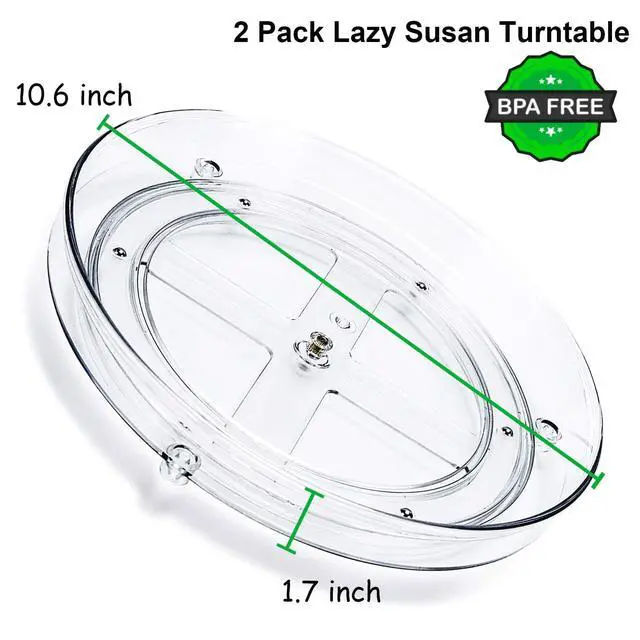 Alt view image 6 of 7 - 2 Pack Lazy Susan Organizer,10.6" Turntable Organizer for Pantry
