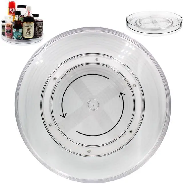 Main image of Lazy Susan Turnable Organizer for Cabinet 11.5 Inches Clear Heavy Duty Plastic Multifunctional and Practical Design Ideal for Kitchen, Under Sink, Bathroom (1 Pack)