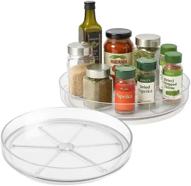 Main image of Set Lazy Susan - Lazy Susan Organizer 2-Pack - Rotating Cabinet & Spice Rack, Clear