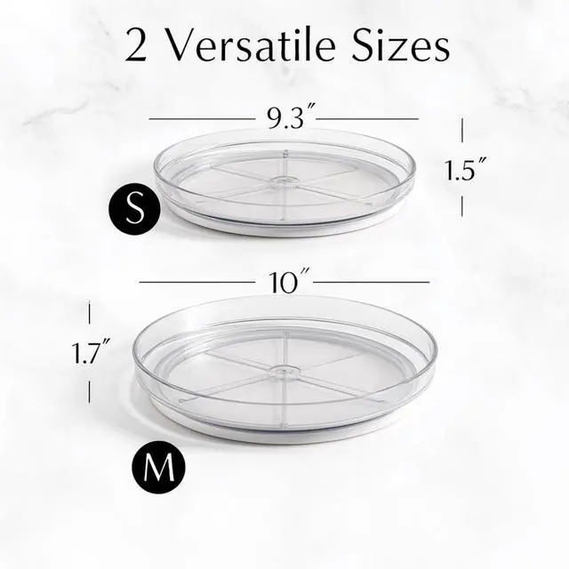 Alt view image 2 of 6 - Set Lazy Susan - Lazy Susan Organizer 2-Pack - Rotating Cabinet & Spice Rack, Clear