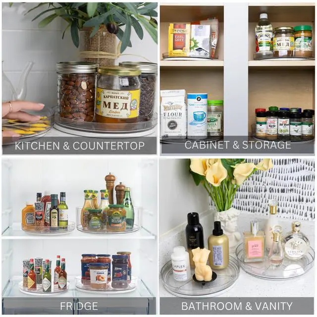 Alt view image 5 of 6 - Set Lazy Susan - Lazy Susan Organizer 2-Pack - Rotating Cabinet & Spice Rack, Clear