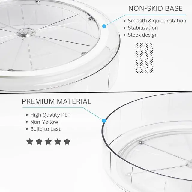 Alt view image 4 of 6 - Set Lazy Susan - Lazy Susan Organizer 2-Pack - Rotating Cabinet & Spice Rack, Clear
