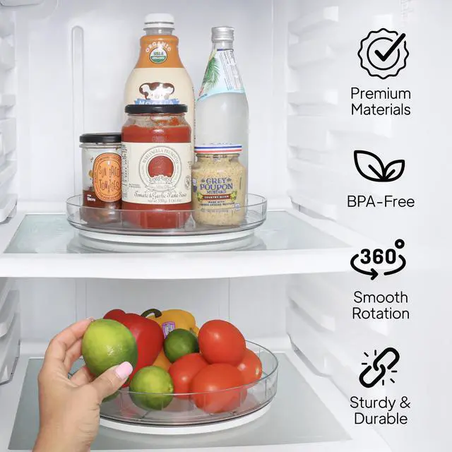 Alt view image 3 of 6 - Set Lazy Susan - Lazy Susan Organizer 2-Pack - Rotating Cabinet & Spice Rack, Clear