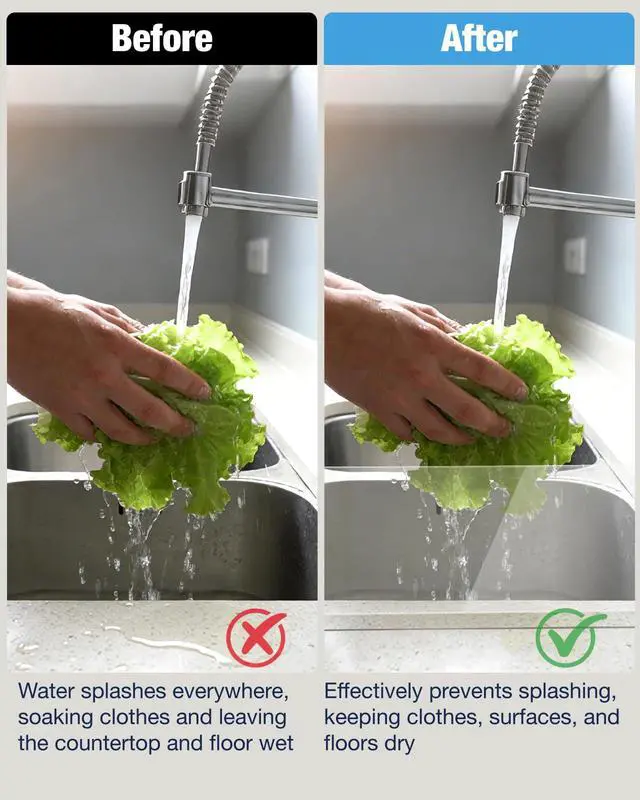 Alt view image 4 of 7 - Acrylic Sink Splash Guard, Highly Transparent Fixed Splash Guard for Kitchen Island & Bathroom15.8"L x 1.6"W x 4.7"H