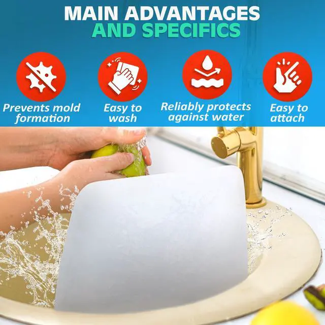Alt view image 5 of 7 - 3 Pcs Sink Splash Guard Suction Cup - 9.7x11" Splash Guard Sink Splatter Screen Set, Long-Lasting and Easy to Clean Dishwashing Accessories for Kitchen, Durable, Lightweight, and Easy to Use