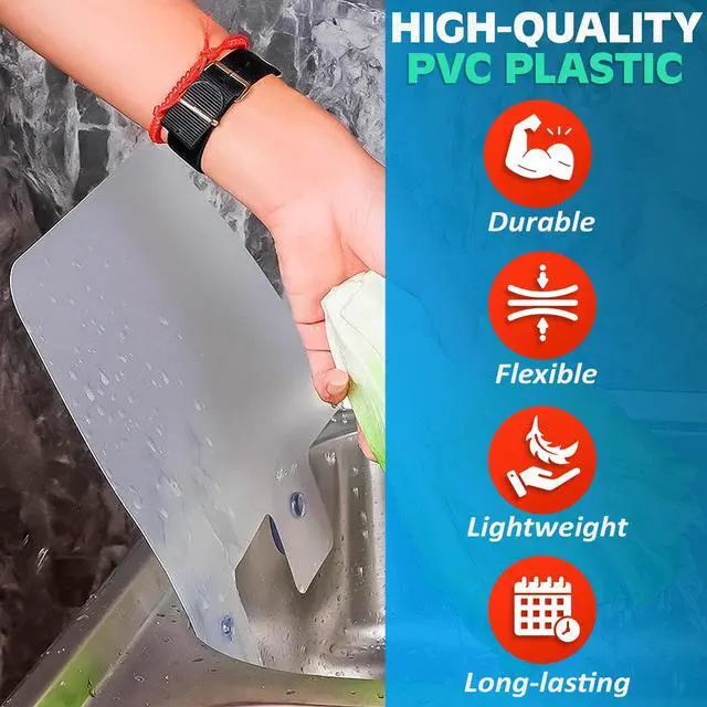 Alt view image 4 of 7 - 3 Pcs Sink Splash Guard Suction Cup - 9.7x11" Splash Guard Sink Splatter Screen Set, Long-Lasting and Easy to Clean Dishwashing Accessories for Kitchen, Durable, Lightweight, and Easy to Use