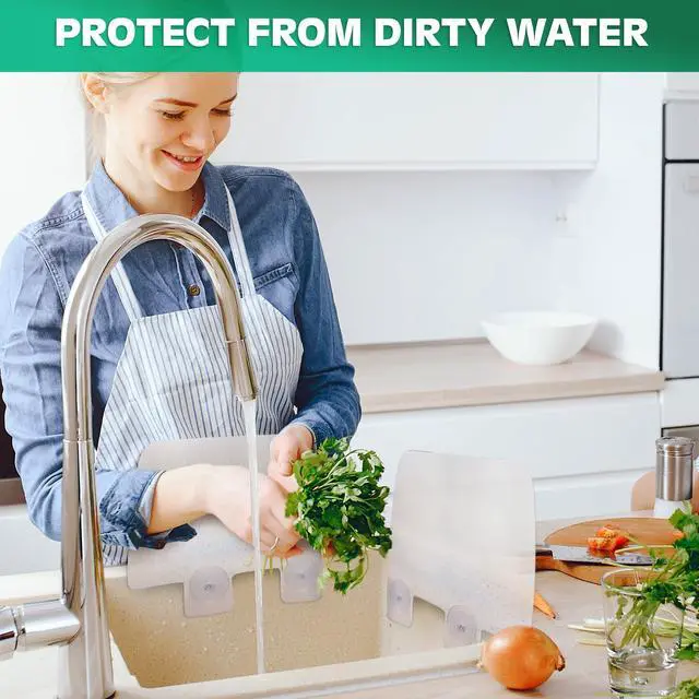 Alt view image 6 of 7 - 3 Pcs Sink Splash Guard Suction Cup - 9.7x11" Splash Guard Sink Splatter Screen Set, Long-Lasting and Easy to Clean Dishwashing Accessories for Kitchen, Durable, Lightweight, and Easy to Use