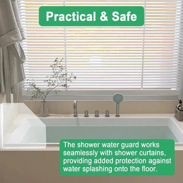 Alt view image 5 of 7 - 2 PCS Shower Corner Water Guard 10" x 10" Self Adhesive Splash Guard for Bathtub Acrylic Bathtub Splash Guard to Keep Water in Shower