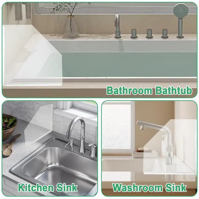 Alt view image 3 of 7 - 2 PCS Shower Corner Water Guard 10" x 10" Self Adhesive Splash Guard for Bathtub Acrylic Bathtub Splash Guard to Keep Water in Shower