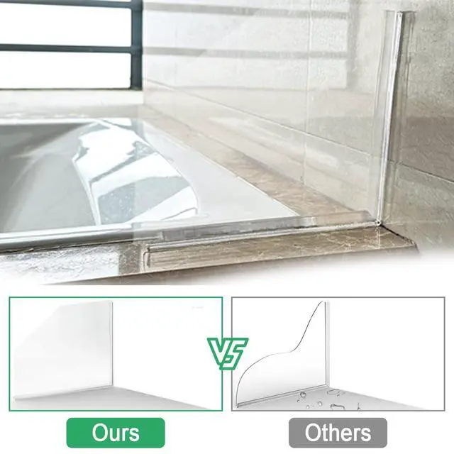 Alt view image 7 of 7 - 2 PCS Shower Corner Water Guard 10" x 10" Self Adhesive Splash Guard for Bathtub Acrylic Bathtub Splash Guard to Keep Water in Shower