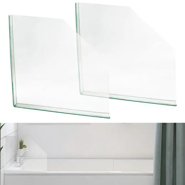 Main image of 2 PCS Splash Guard for Bathtub 10" x 10" Self Adhesive Shower Splash Guard Acrylic Shower Corner Water Guard Clear Shower Guards to Keep Water in Shower (Pentagon)