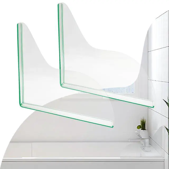 Main image of 2 PCS Splash Guard for Bathtub 7.8" x 7.2" Self Adhesive Shower Splash Guard Acrylic Shower Corner Water Guard Clear Shower Guards to Keep Water in Shower