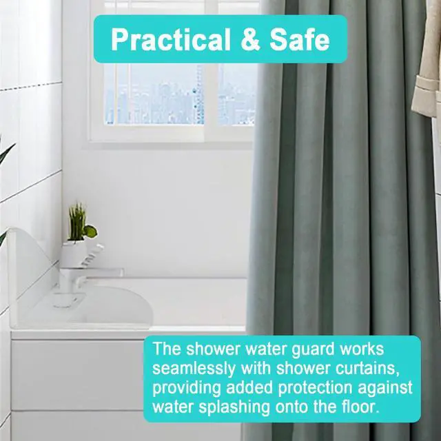 Alt view image 4 of 6 - 2 PCS Splash Guard for Bathtub 7.8" x 7.2" Self Adhesive Shower Splash Guard Acrylic Shower Corner Water Guard Clear Shower Guards to Keep Water in Shower