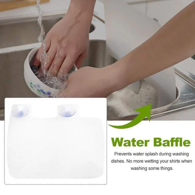 Alt view image 3 of 7 - 3pack Resin Sink Splash Guard, With Non-Slip Suction Cups Water Splash Guard Screen Water Baffle for Kitchen and Bathroom(3pcs)