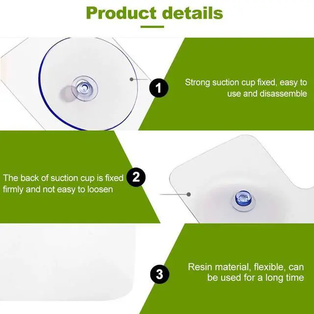 Alt view image 6 of 7 - 3pack Resin Sink Splash Guard, With Non-Slip Suction Cups Water Splash Guard Screen Water Baffle for Kitchen and Bathroom(3pcs)