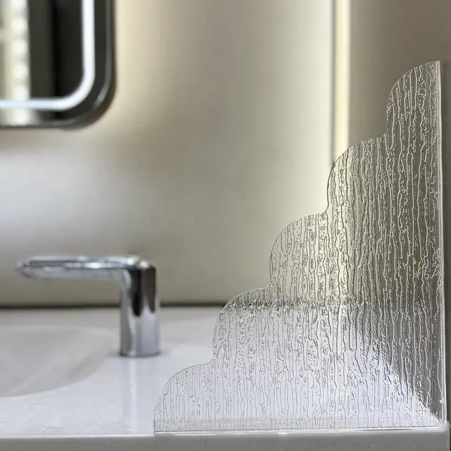 Alt view image 7 of 7 - Large Shower Splash Guard, 2 Pack, 9.1 x 11.5 Inch, Waterproof Bathtub Corner Water Blocker with Silicone Base, Unique Acrylic Baffle for Bathroom, Kitchen Sink