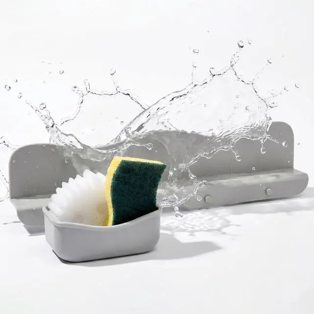 Main image of Silicone Sink Splash Guard with Sponge Holder for Kitchen Sink,19.5"