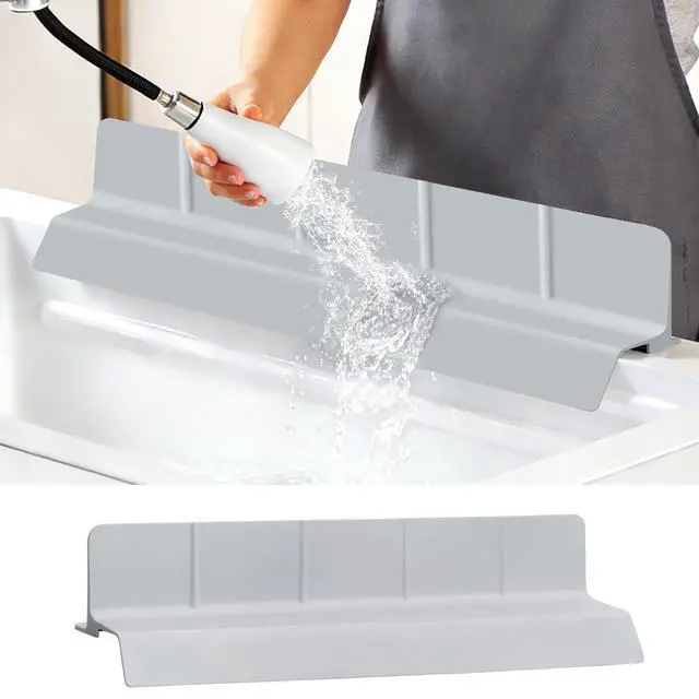 Main image of Silicone Sink Splash Guard, Grey, 23''x3.5''