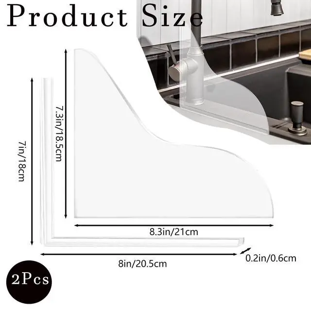 Alt view image 2 of 7 - Shower Splash Guard Set, Transparent
