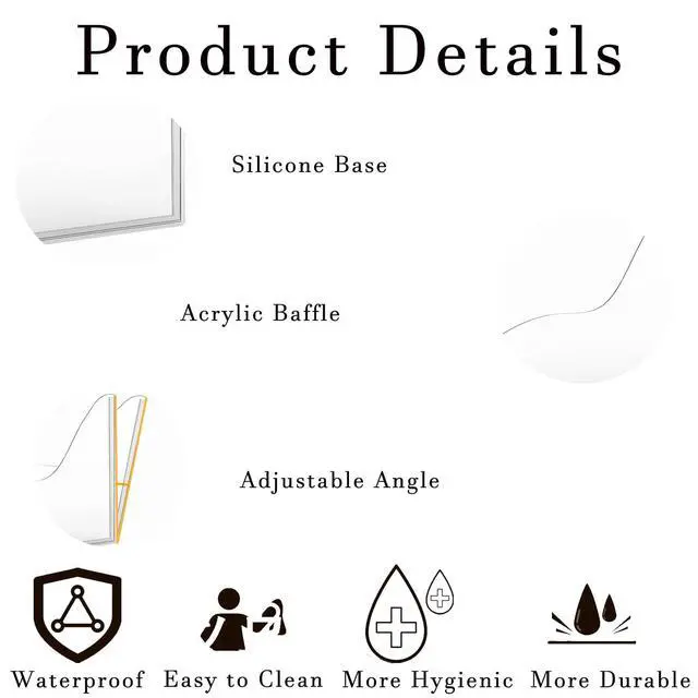 Alt view image 3 of 7 - Shower Splash Guard Set, Transparent