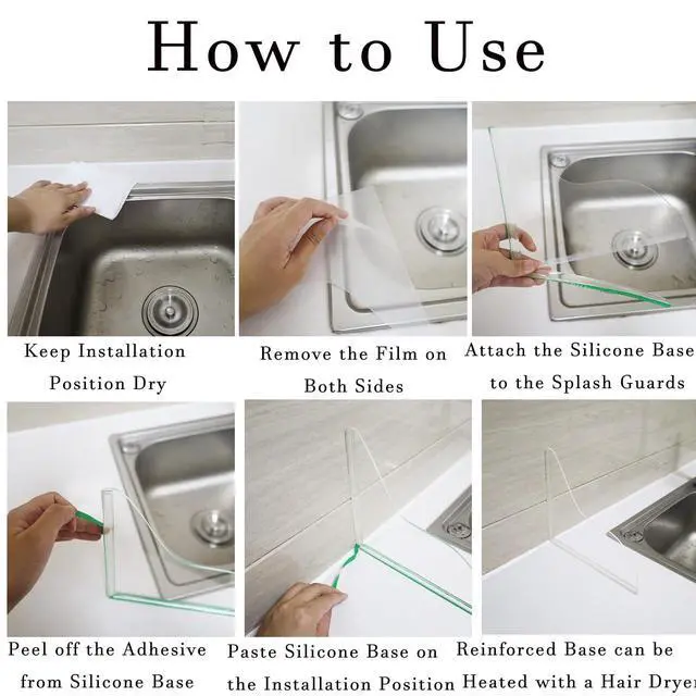 Alt view image 4 of 7 - Shower Splash Guard Set, Transparent