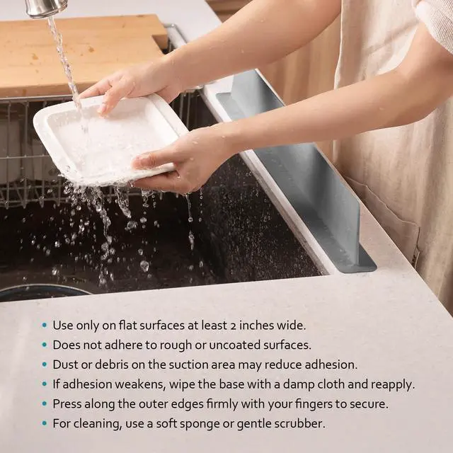 Alt view image 7 of 7 - 1 Pack Sink Splash Guard for Faucet, Kitchen Water Guard, Gray