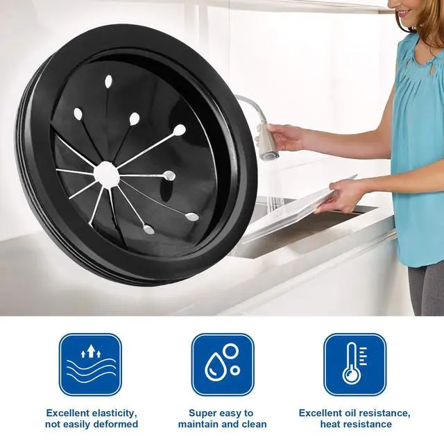 Alt view image 3 of 7 - Garbage Disposal Splash Guard Collar Sink Baffle, Food Waste Disposer Parts Accessories, 3-1/8 Inch Multi-function Drain Plugs for Garbage Disposals