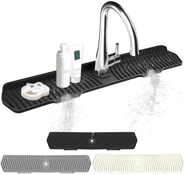 Main image of Kitchen Sink Splash Guard Gen2-30" x 6'' Silicone Sink Mat Splash Guard fit for Countertop, Bathroom,Farmhouse,RV