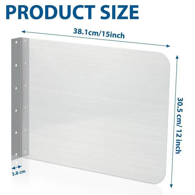 Alt view image 2 of 7 - 15 x 12 Inch Stainless Steel Sink Splash Guard