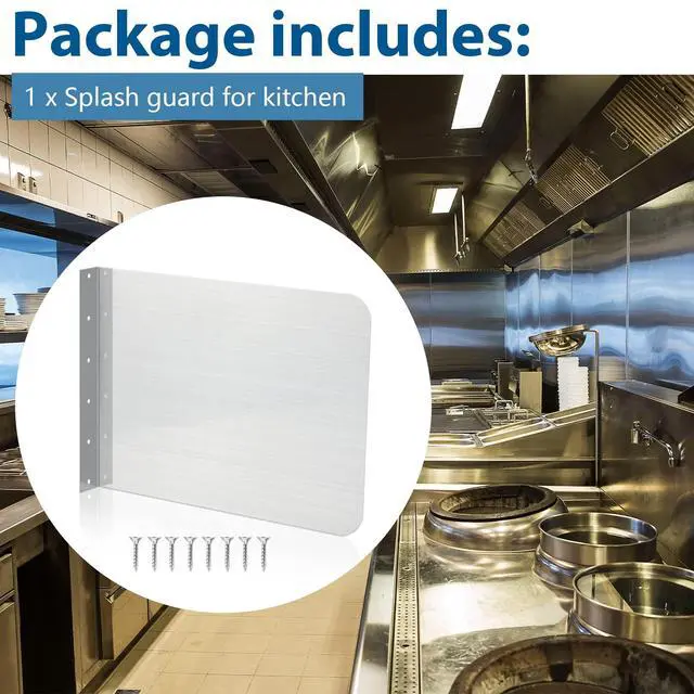 Alt view image 3 of 7 - 15 x 12 Inch Stainless Steel Sink Splash Guard