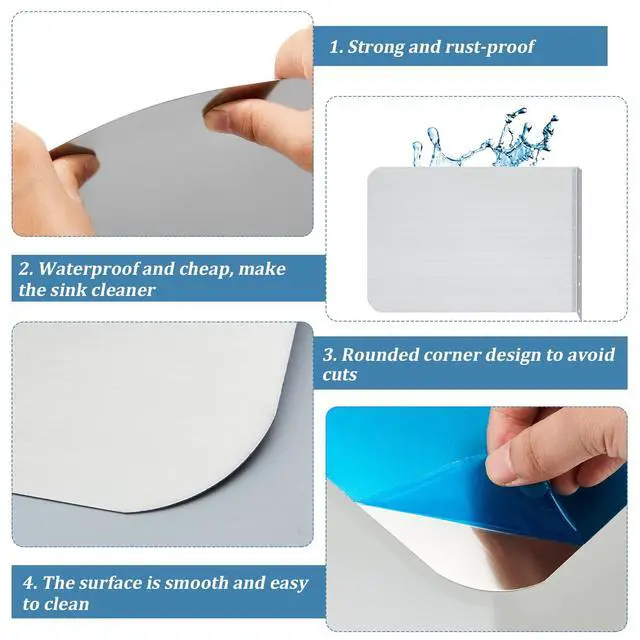 Alt view image 4 of 7 - 15 x 12 Inch Stainless Steel Sink Splash Guard