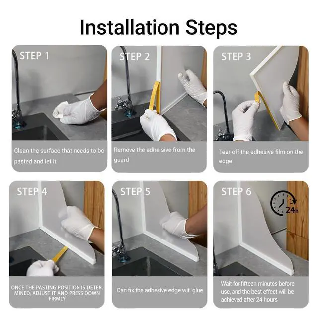 Alt view image 5 of 5 - Shower Splash Guard Kit - Large Size Thickened Water Blocker with Extra-strong Adhesive for Walk-in Shower/Bathroom/Bathtub/Kitchen Sink - White Frosted/Matte Acrylic Plate Pack of 2(10"x12")