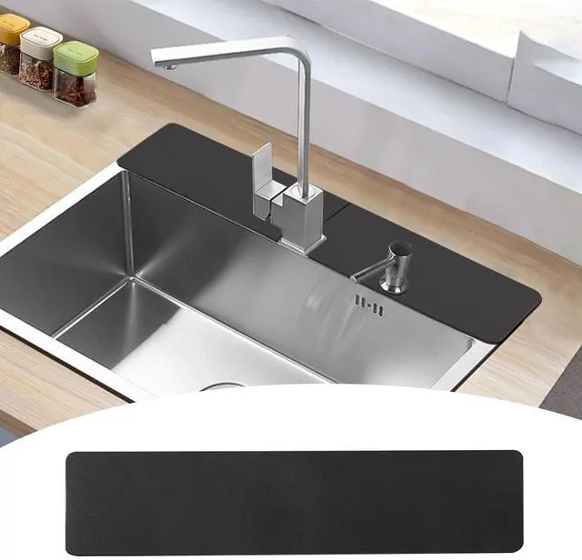 Main image of Customizable Kitchen Sink Faucet Mat: 30"Lx5.5"W Absorbent Splash Guard