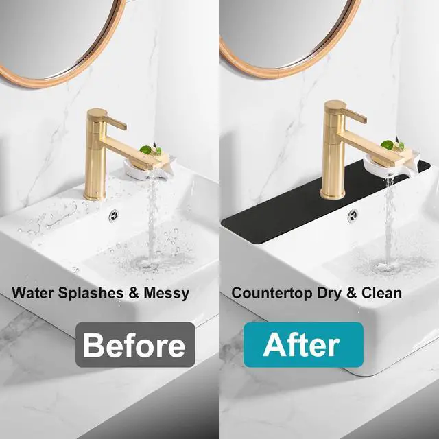 Alt view image 5 of 7 - Customizable Kitchen Sink Faucet Mat: 30"Lx5.5"W Absorbent Splash Guard