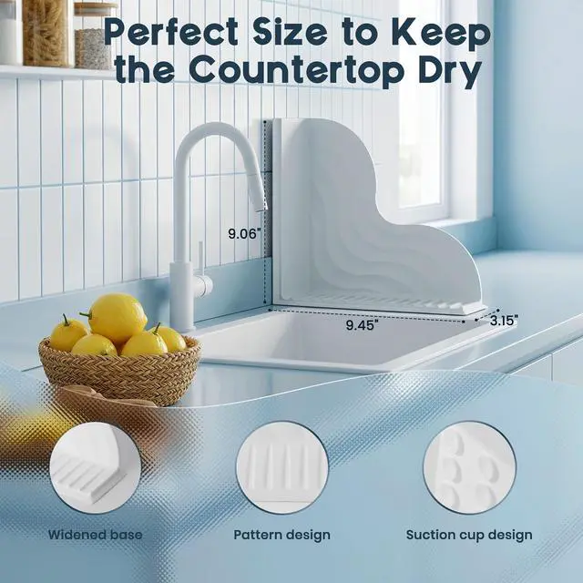 Alt view image 6 of 7 - Shower Splash Guard for Bathtub 2 Packs, Silicone Bathtub Water Guard Kit, Waterproof Bath Tub Water Blocker, Shower Corner Guards to Keep Water in Shower or Bath - White