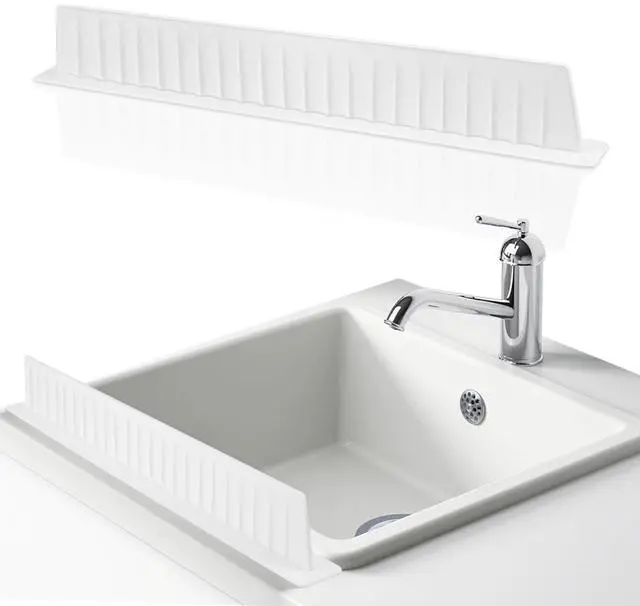 Main image of Sink Splash Guard Silicone Kitchen Sink Splash Guard Baffle with Suction Cups 20.07 X 2.75 X 1.69 in Water Barrier for Countertop Area Bathroom