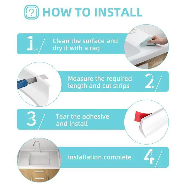 Alt view image 4 of 7 - Shower Threshold Water Dam,Walk in Shower Water Guard, Shower Dam Water Barrier Bathroom Sink Splash for Dry And Wet Separation Caulk Seal Strip Edge Trim (39Inch, White)