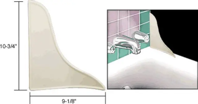 Alt view image 3 of 5 - M 6086 Bath Tub Splash Guard, 9 in. x 10-3/4 in., Plastic, White
