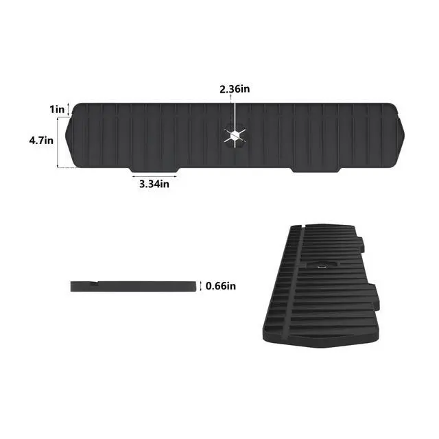 Alt view image 3 of 5 - Kitchen Sink Splash Guard 29.7 X 5.7 In, Large Size Kitchen Sink Splash Guard, Silicone Sink Faucet Drying Mat, Faucet Mat Splash Catcher, Multipurpose For Kitchen Sink, Bathroom (Black)