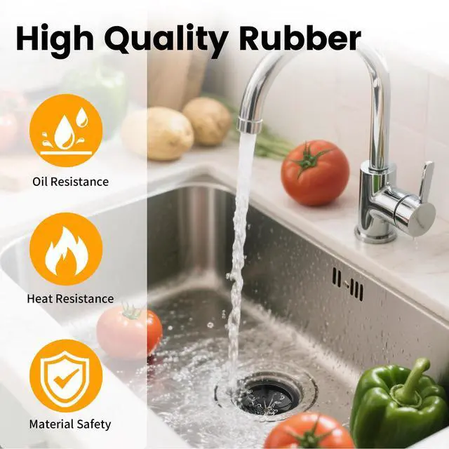Alt view image 2 of 7 - Garbage Disposal Splash Guard, 2 Pack 3 1/8" Sink Baffle Disposer Drain Splash Guard Collar Rubber Replacement Quiet Cover for Waste King, Whirlaway, GE Disposer