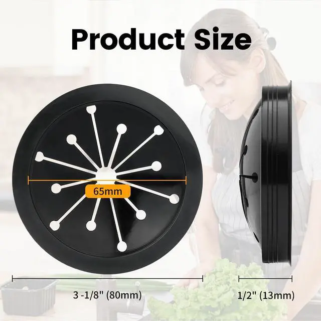 Alt view image 7 of 7 - Garbage Disposal Splash Guard, 2 Pack 3 1/8" Sink Baffle Disposer Drain Splash Guard Collar Rubber Replacement Quiet Cover for Waste King, Whirlaway, GE Disposer
