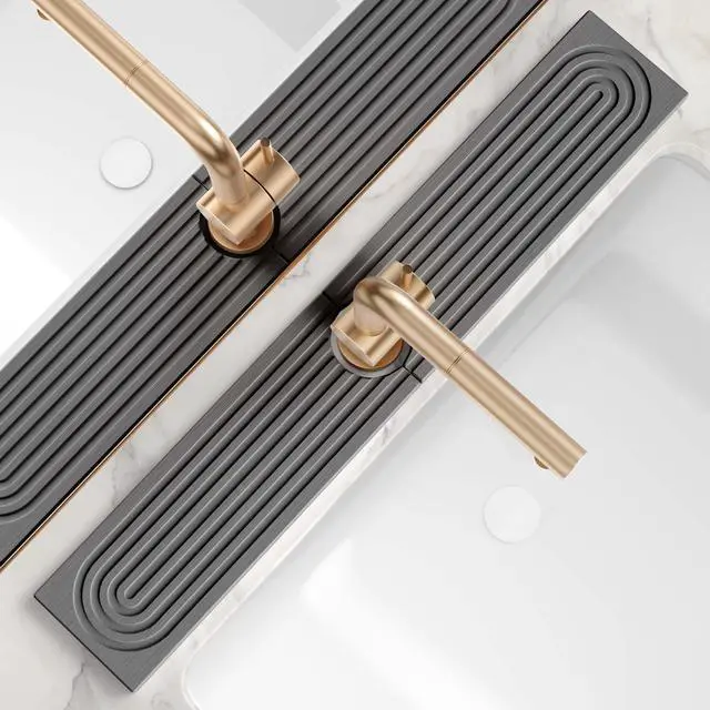 Main image of Faucet Splash Guard for Kitchen Sink, Kitchen Sink Faucet Mat with Raised Feet, Durable Drying Matt Kitchen Counter Stone, Water Absorbent Diatomite Drying Mat (Dark Grey, 23.6" x 3.9")