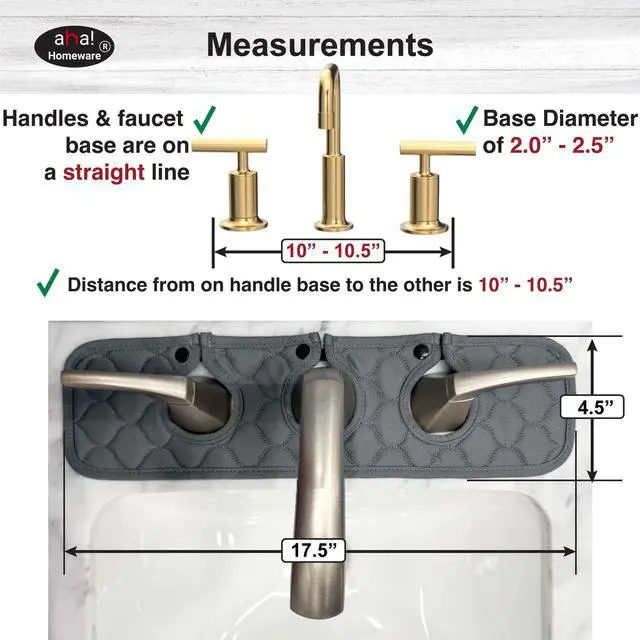 Alt view image 2 of 6 - Bathroom Sink Splash Guard 3-Round-Hole : Faucet Mat for Bathroom Sink 3 Holes (Gray & Gray)