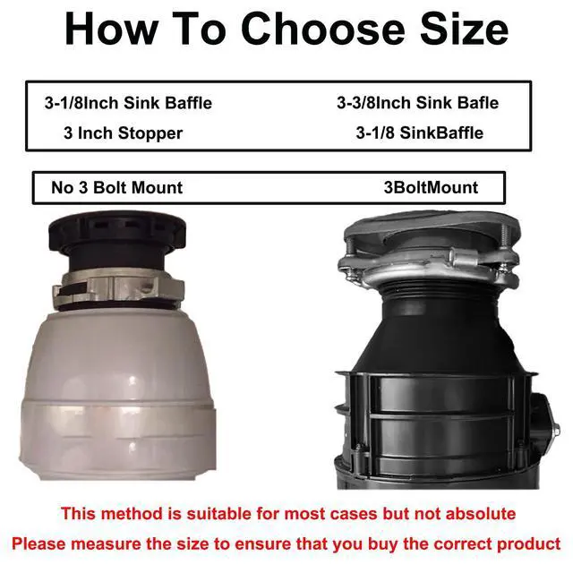 Alt view image 6 of 7 - 3 1/8 Inch Garbage Disposal Sink Baffle Splash Guard, Quiet Collar, Black Rubber, Perfect Fit for Insinkerator, Moen, Waste King, GE Disposer