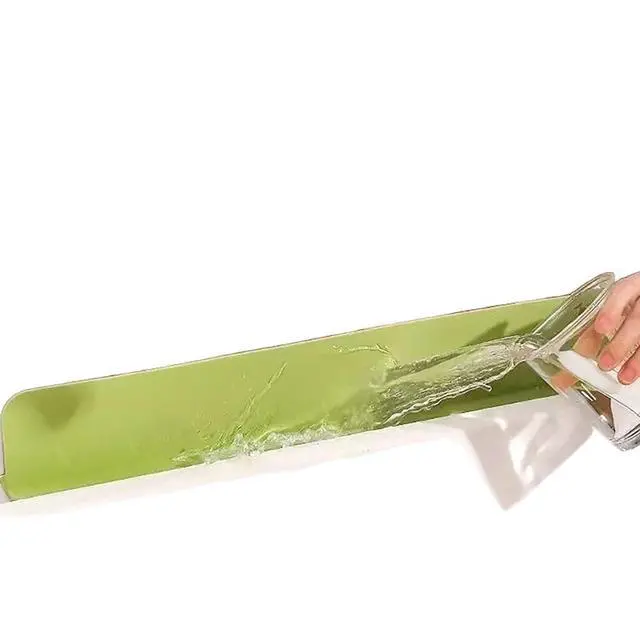 Alt view image 3 of 5 - Washbasin Water Blocking Board, 16.5 Inch x 2.56 Inch x 1.9 Inch Green Silicone Splash Guard for Home (green)