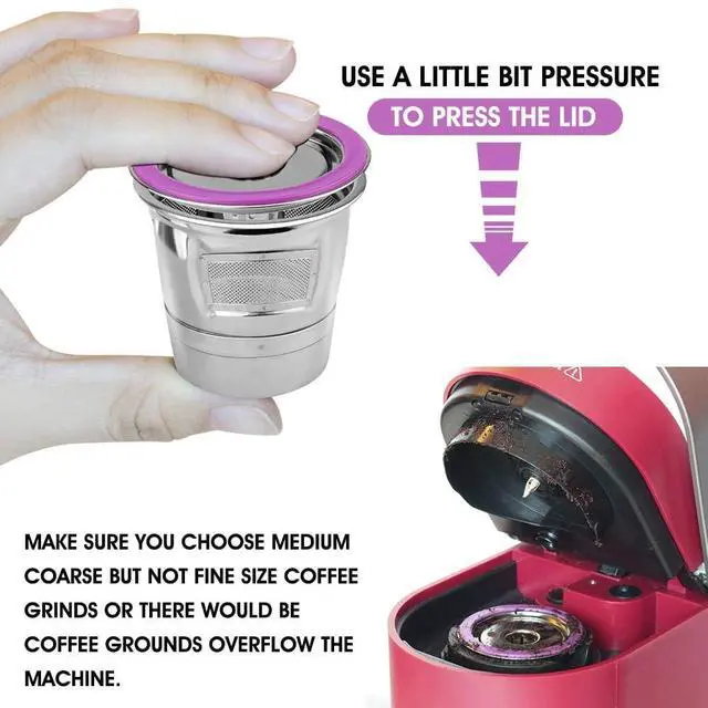 Alt view image 4 of 6 - 1 Pack Reusable K Cups Coffee Filter Stainless Steel K Cup Reusable Coffee Pods Filters Compatible for Keurig 1.0 & 2.0 Coffee Makers Refillable Capsule Cup Metal Coffee Filter