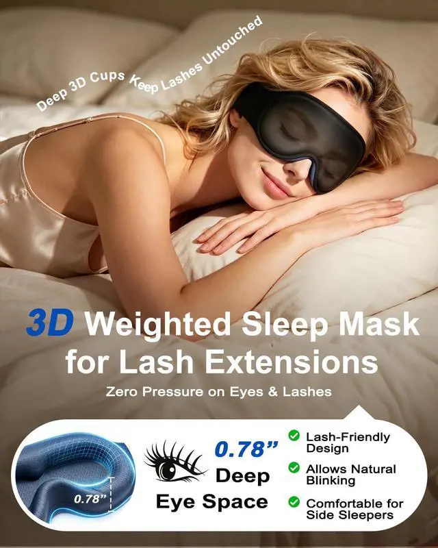 Alt view image 4 of 7 - Weighted Eye Mask for Sleeping, 100% Blackout Sleep Mask for Women and Men