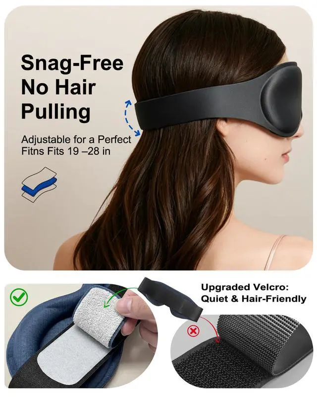 Alt view image 6 of 7 - Weighted Eye Mask for Sleeping, 100% Blackout Sleep Mask for Women and Men
