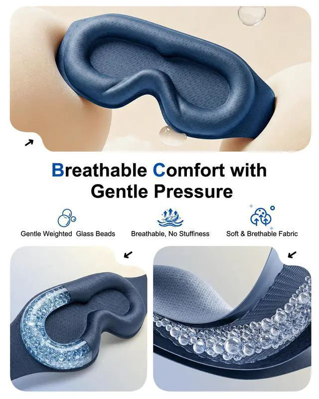 Alt view image 5 of 7 - Weighted Eye Mask for Sleeping, 100% Blackout Sleep Mask for Women and Men