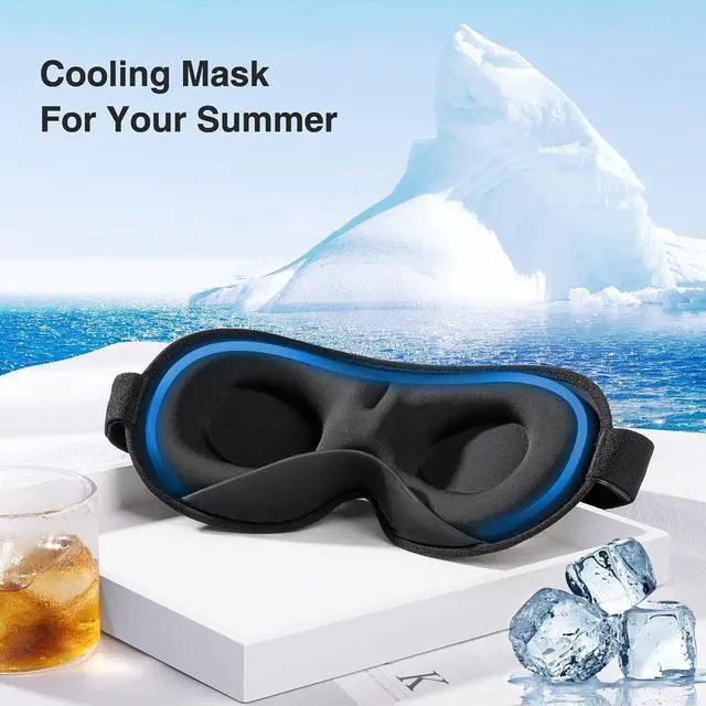 Alt view image 7 of 7 - Weighted Sleep Mask for Women Men, 3D Light Blocking Eye Mask, Black